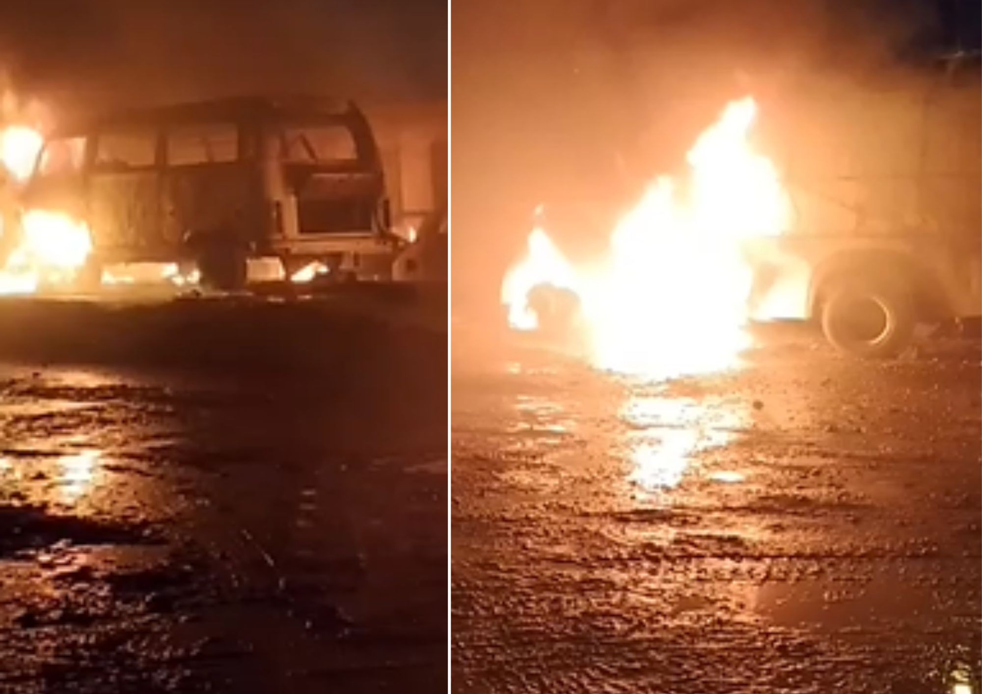 Morador de rua dorme com vela acesa dentro de ônibus e provoca incêndio em oito veículos de leilão | Santos e Região