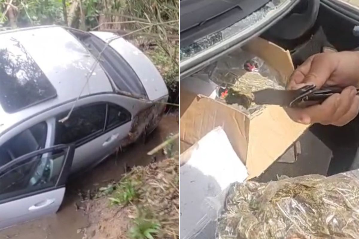 Homem é preso após cair em barranco com mais de 20 kg de ‘supermaconha’ no carro