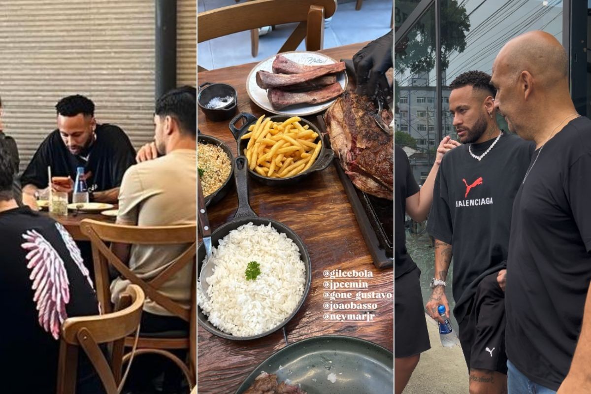 Neymar é flagrado em almoço com ‘parças’ em restaurante no litoral de SP; VÍDEO