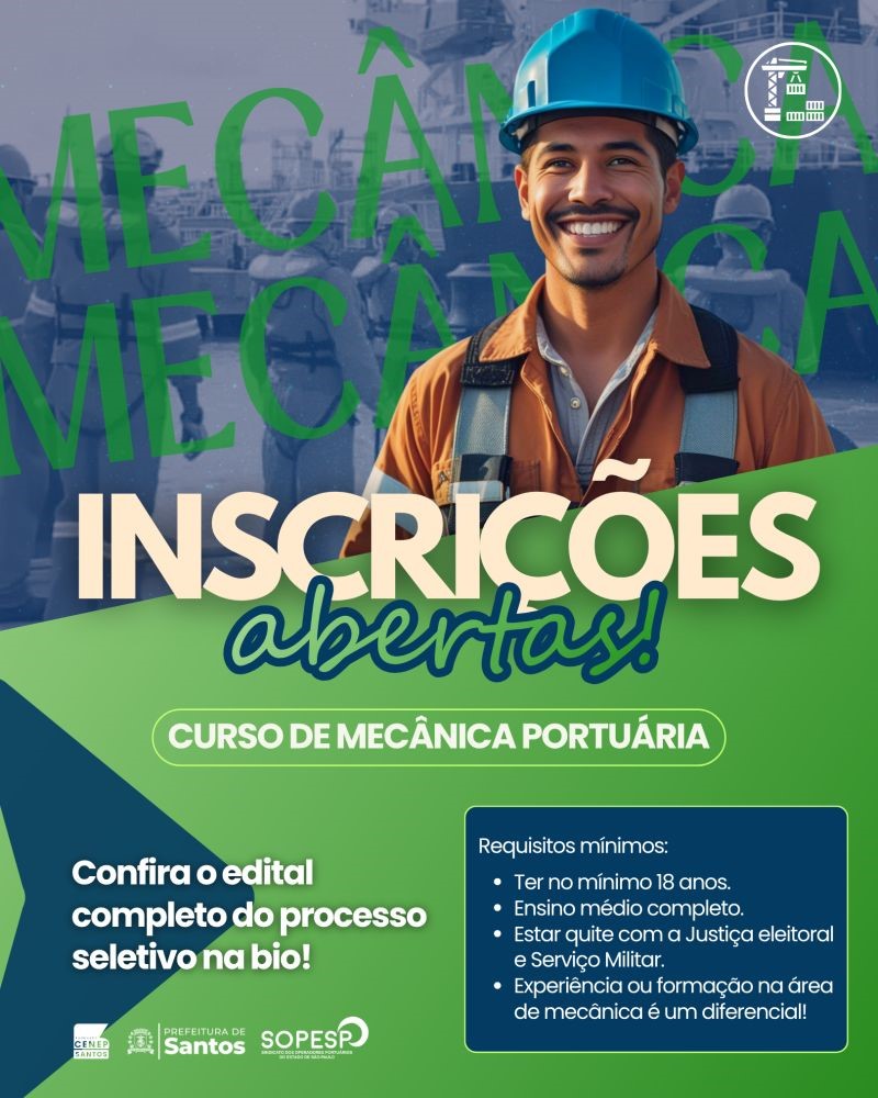 Cubatenses podem se inscrever no curso gratuito de Mecânica Portuária