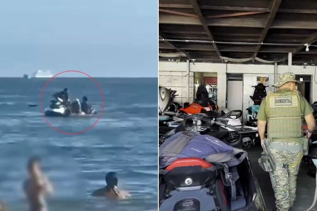 Força-tarefa tenta descobrir de onde saiu moto aquática usada por criminosos para roubar casal no mar