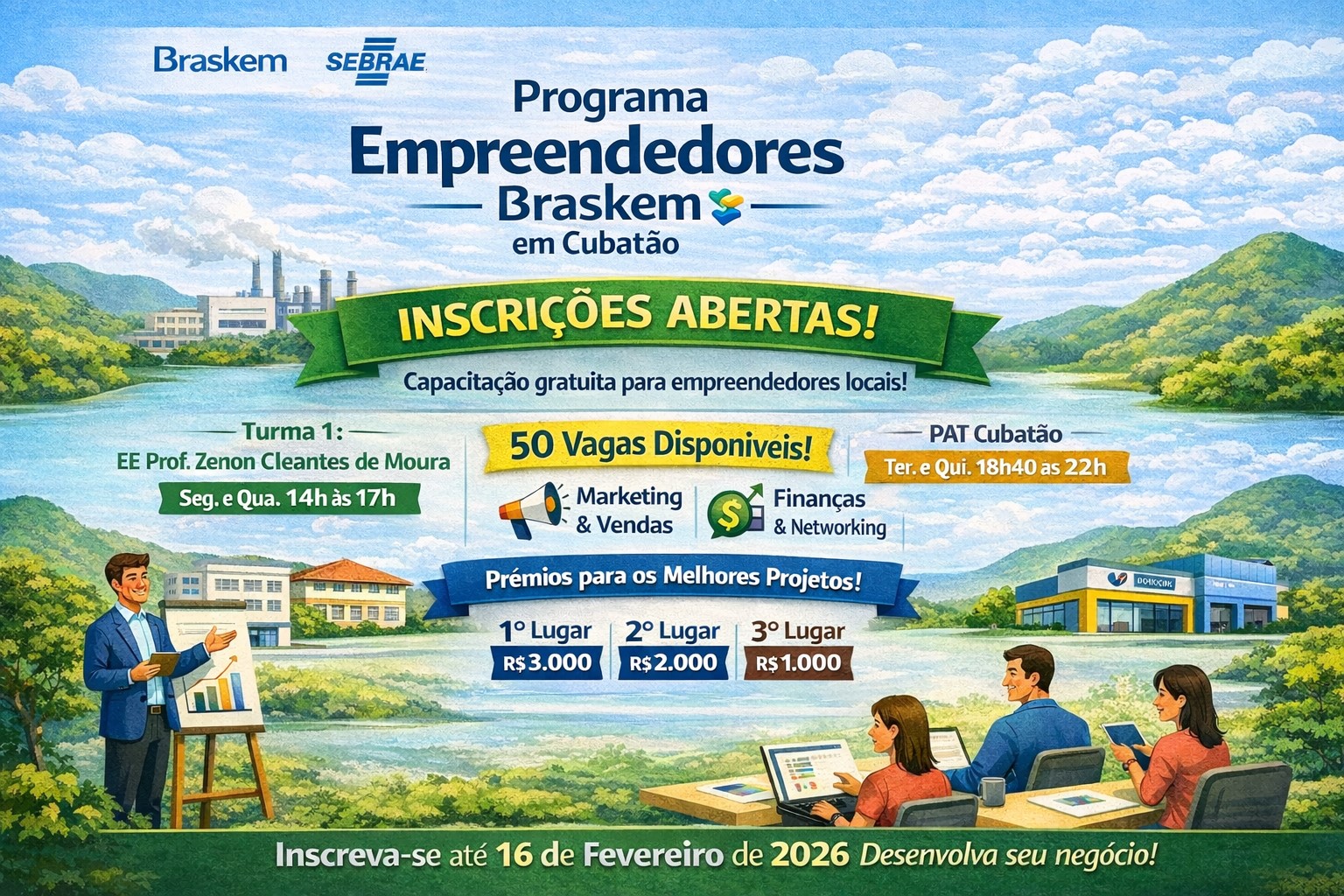 Braskem reforça inscrições para Programa Empreendedores em Cubatão