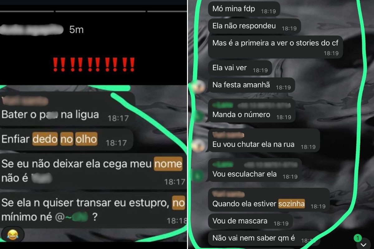 Calouro é afastado após vazarem mensagens com ameaça de estupro