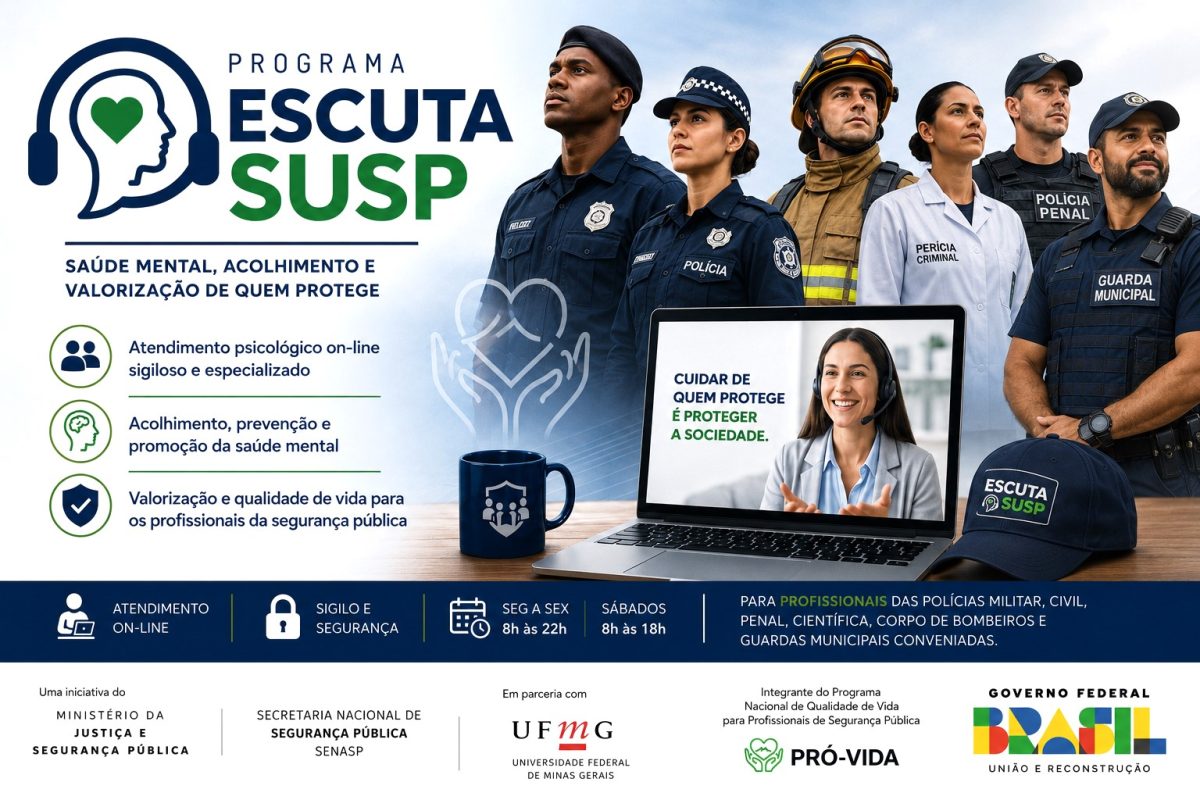 Projeto Escuta SUSP amplia acolhimento psicológico e valorização dos profissionais da segurança pública