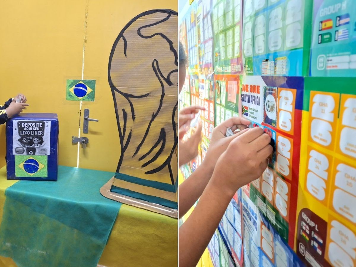 Figurinhas recicláveis: alunos destinam papel tóxico para o planeta