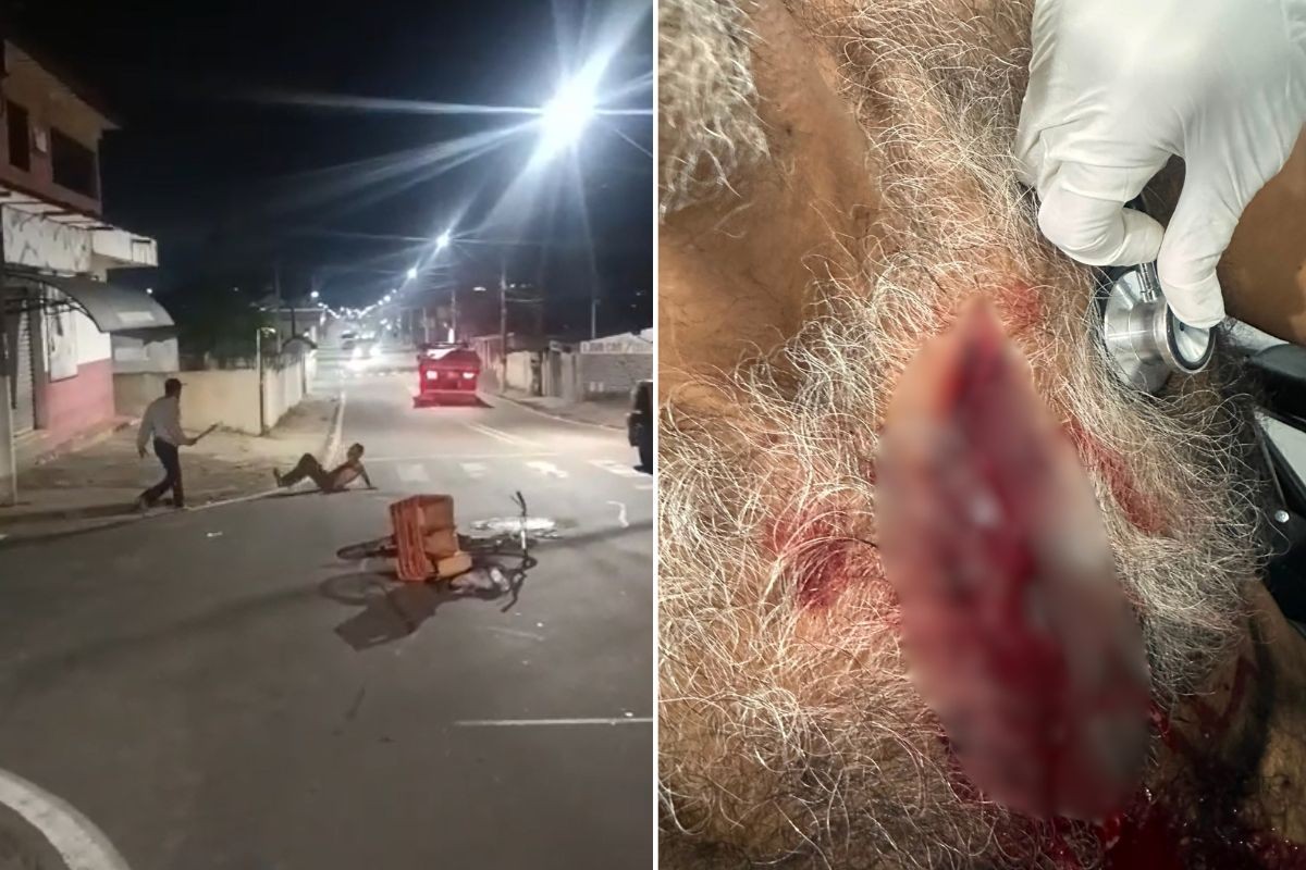 Homem é preso após agredir vítima com facão no interior de SP; VÍDEO