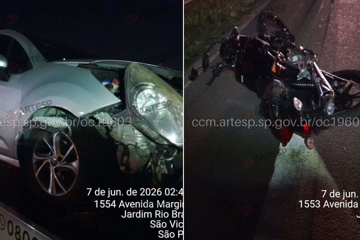 Motociclista bate em guard-rail, cai na pista e morre atropelado em SP