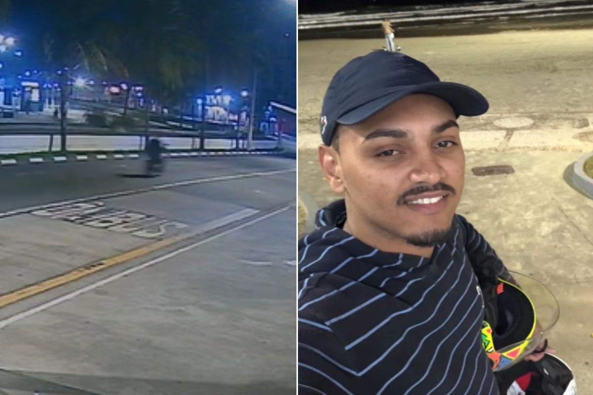 Motociclista morre após bater em poste em Guarujá; vídeo mostra jovem momentos antes da colisão
