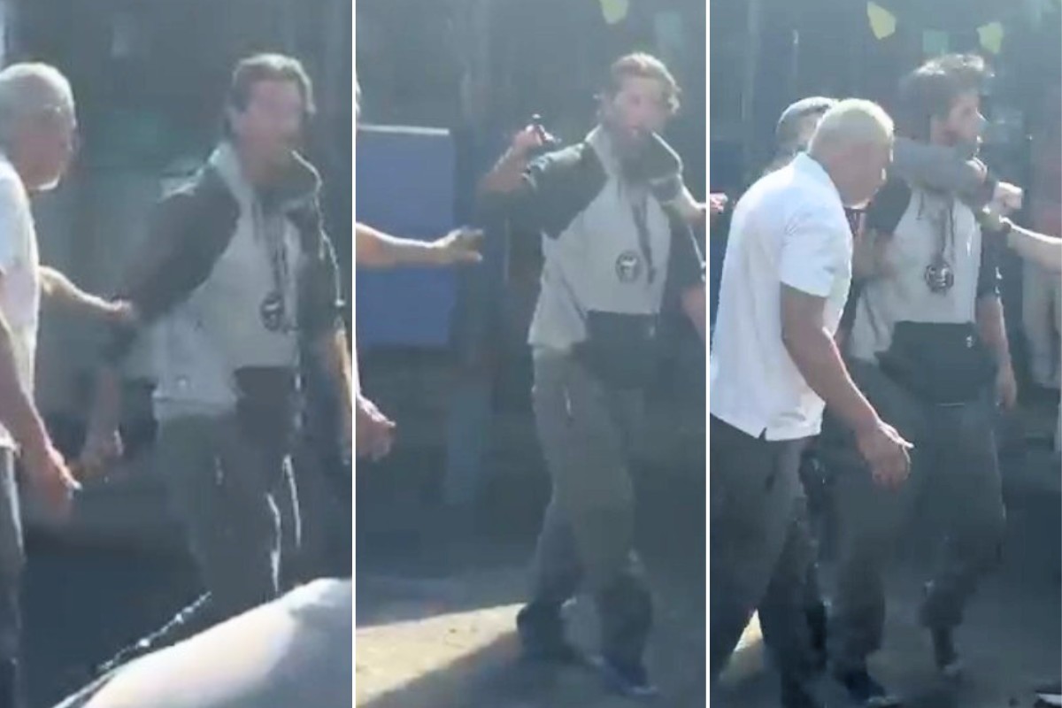Caminhoneiro leva soco de PM e desaba em greve pela MP do Frete; VÍDEO