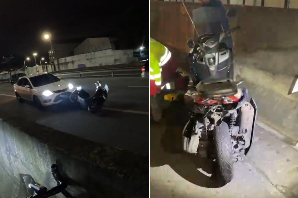 Ciclista flagra momento em que carro atropela motociclista e motorista foge sem prestar socorro; VEJA