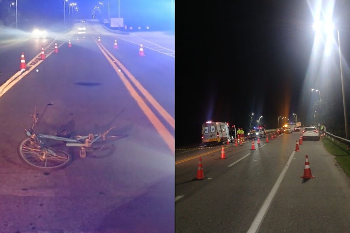 Ciclista morre após ser atropelado em acostamento de rodovia