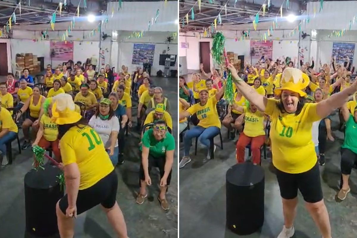 Idosas unem remada viking e ‘créu’ para torcer pelo Brasil na Copa