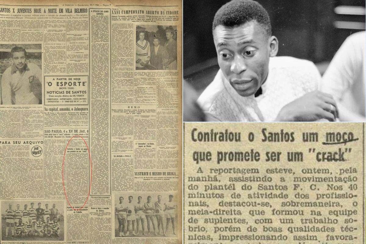 Jornal anunciou contratação de Pelé pelo Santos FC há 70 anos; VEJA