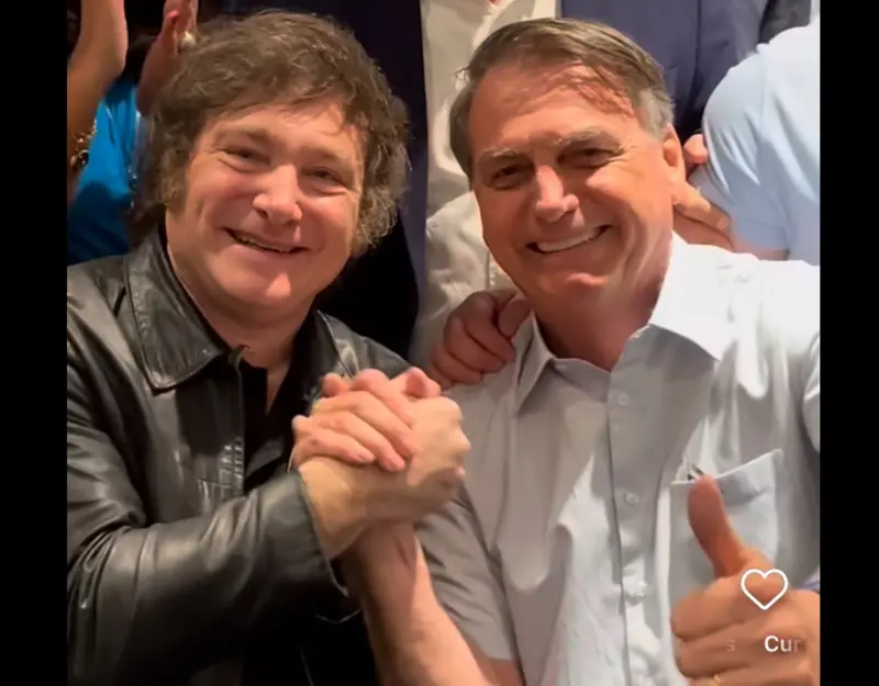 STF nega pedido de visita de Milei a Jair Bolsonaro