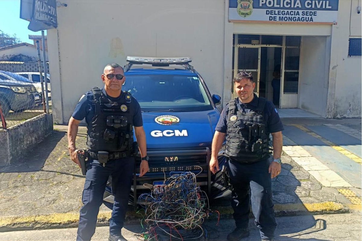 Guarda Civil Municipal prende homem em flagrante por furto de fios e ameaça em Mongaguá