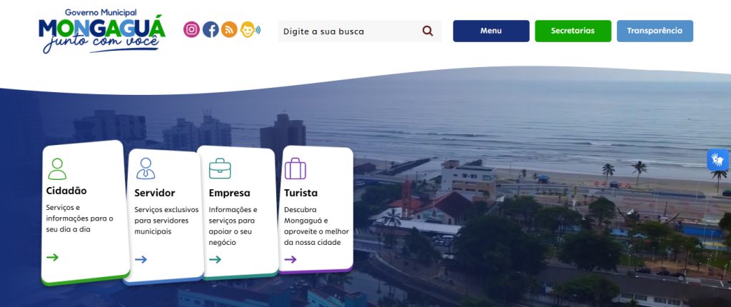 Prefeitura de Mongaguá lança novo portal com foco em transparência, acessibilidade e serviços digitais